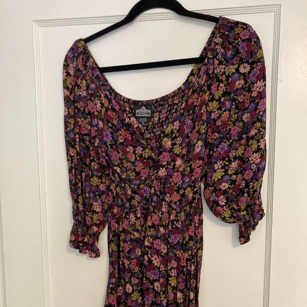 Long sleeve floral mini dress